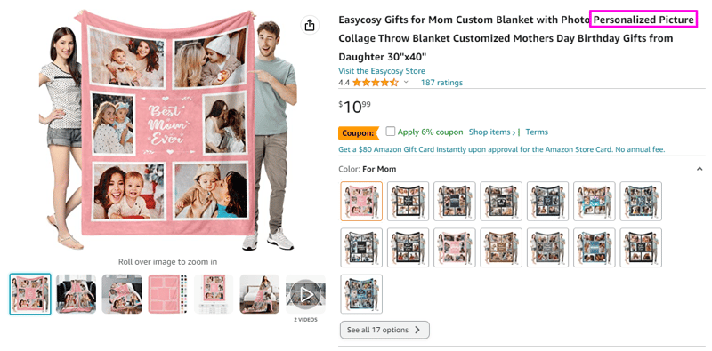 Mothers Day Amazon Personalization